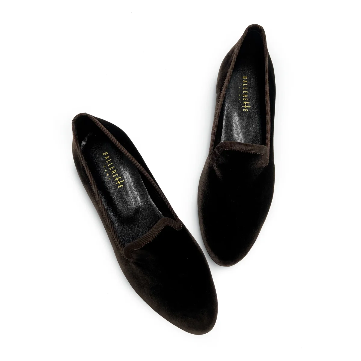 Slippers da donna marroni in velluto – Bild 3