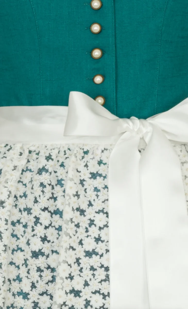 Dirndl Alpenfee, Xara petrol, hochgeschlossen 70 cm, Große Größen – Bild 4