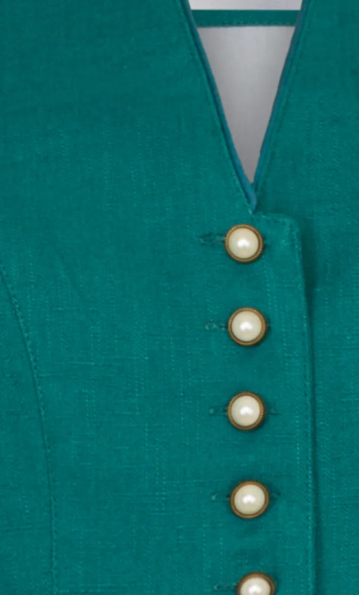 Dirndl Alpenfee, Xara petrol, hochgeschlossen 70 cm, Große Größen – Bild 6