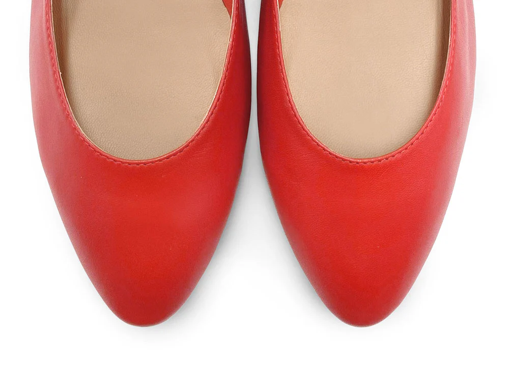 Ballerine Mary Jane rosse corallo con cinturini – Bild 6