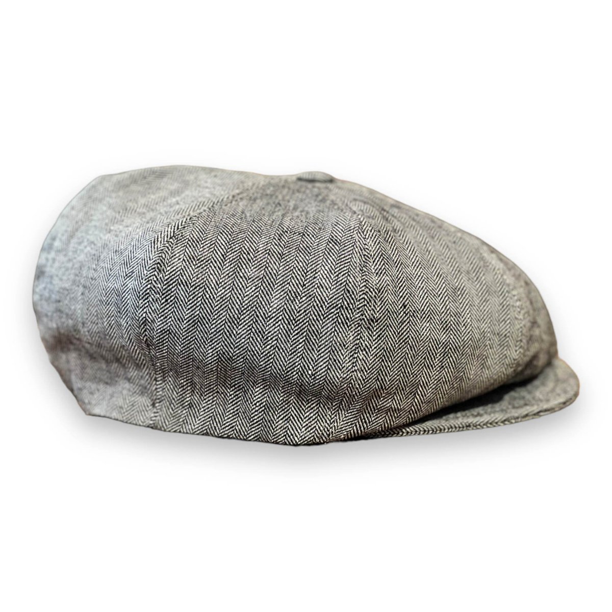 Collegecap Herringbone Leinen Coolmax - Schwarz
