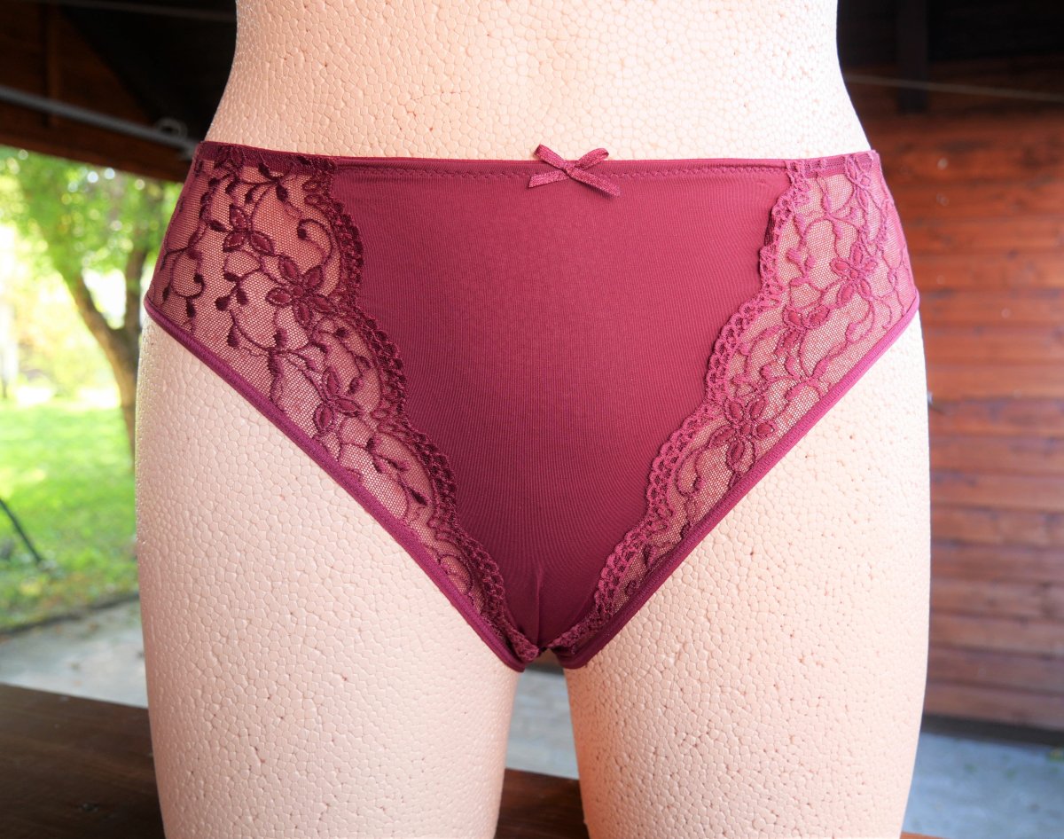 Jazzpant, Slip, Nina von C., burgund, Spitze bordeaux
