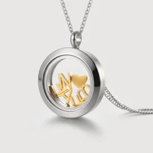 Personalisierbare Glasmedaillon-Kette mit Wunschbuchstaben