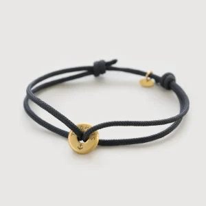Personalisiertes Segeltau Donut Armband - Gold