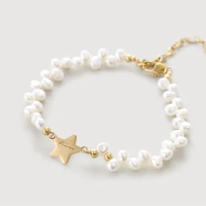 Süßwasserperlen Armband mit Sternanhänger