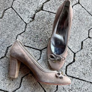 Pumps, Alberto la Torre, Schuhe, Velourleder, beige, taupe, Gr. 41