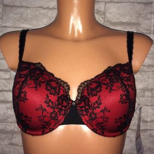 Schalen BH, Nina von C., rot, schwarz, Spitze