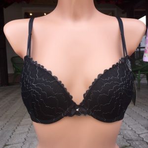 Schalen Push up BH, After Eden, schwarz, Lurex Glitzer