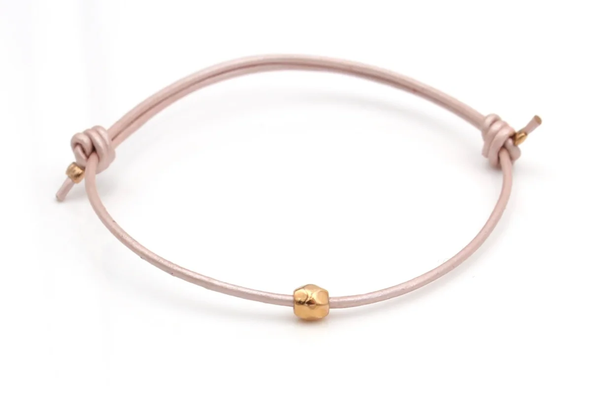 Lederarmband mit Facettenperle – Bild 4